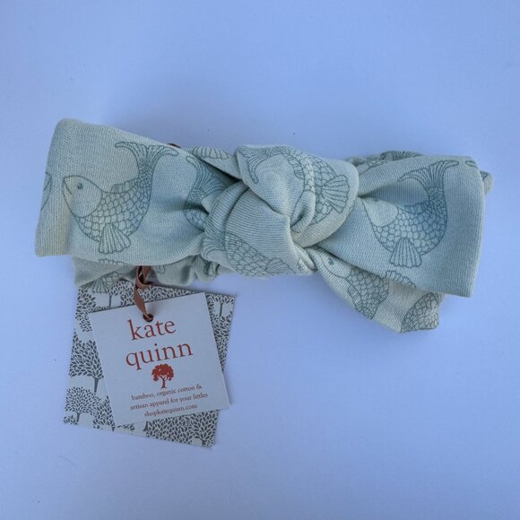 Kate Quinn Head Bow Set | Cotton, 3-Pack | Seafoam & Cream Patterns | 0–6M (S) - Picture 4 of 4